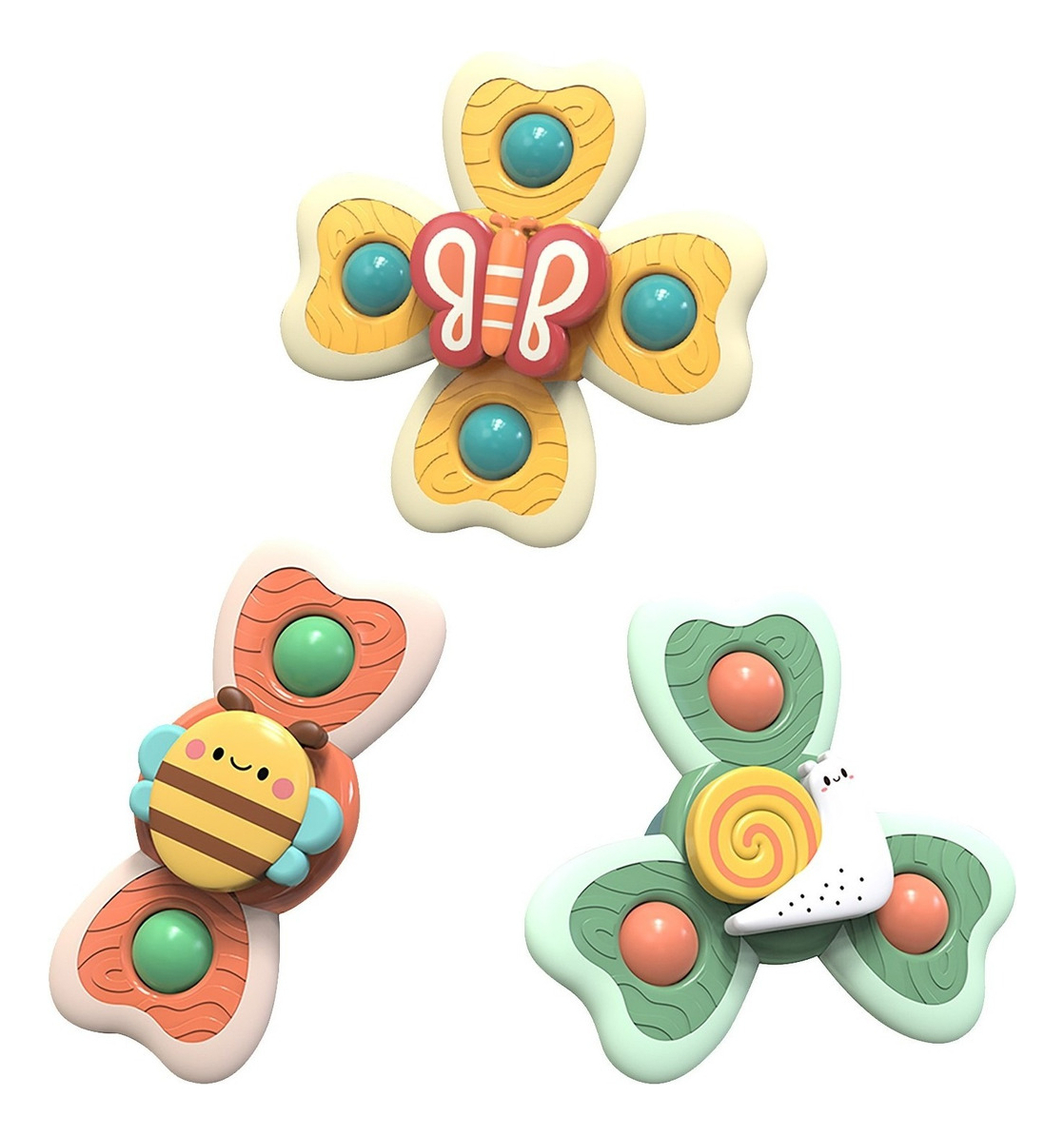 Ventosa Spinning Top Toy 3pcs/set Bebê Banho Brinquedo Água