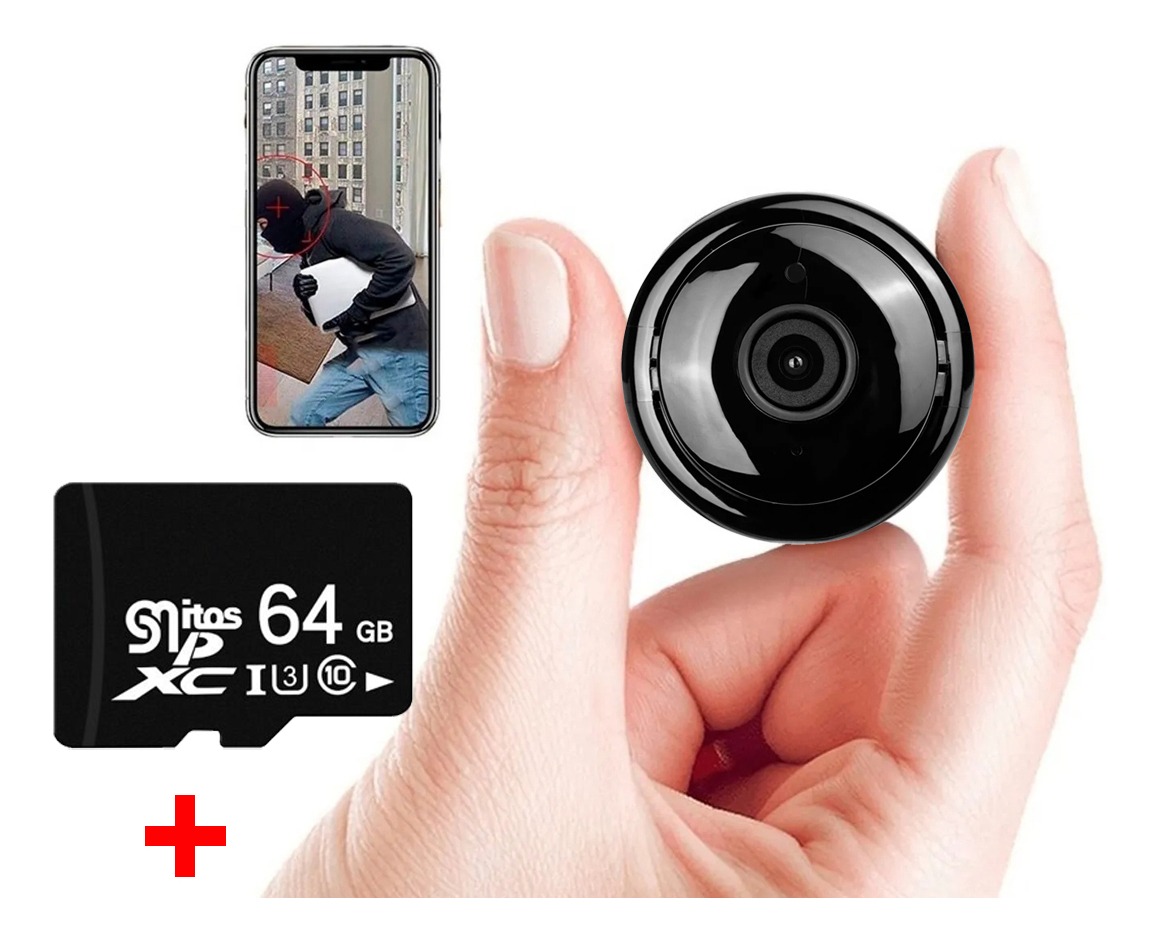 Mini Câmera Espiã Com Infravermelho Wifi Visão Noturna+ca