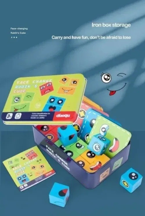 Conjunto De Blocos De Construção De Emoji De Madeira Toy D - Imagem 6