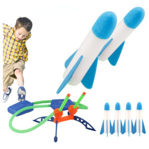 Lançador De Foguetes Voador Duplo Brinquedo Infantil Espuma