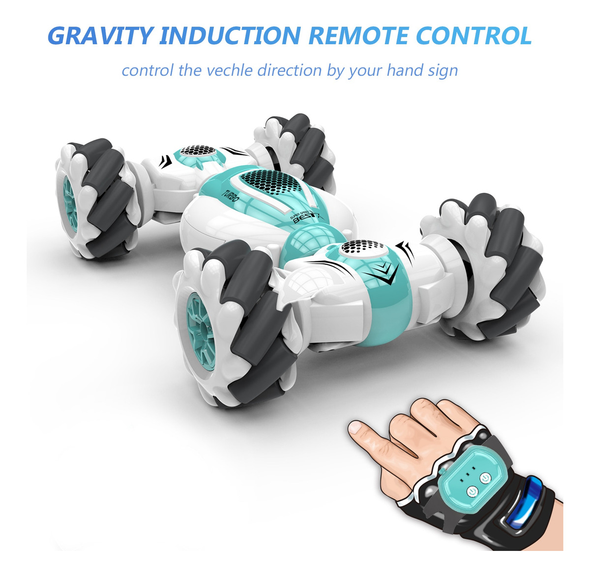 Carrinho S-012 Rc Stunt Car Controle Remoto E Gesto Sensor - Imagem 4