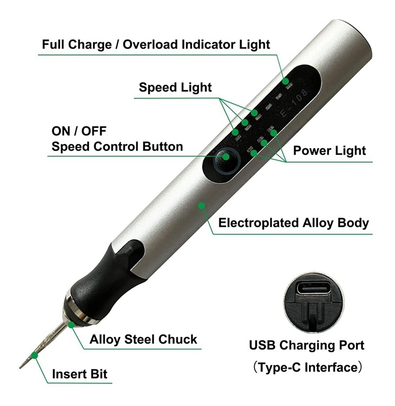 Caneta De Gravação Elétrica, Conjunto De Ferramentas De Grav - Imagem 7