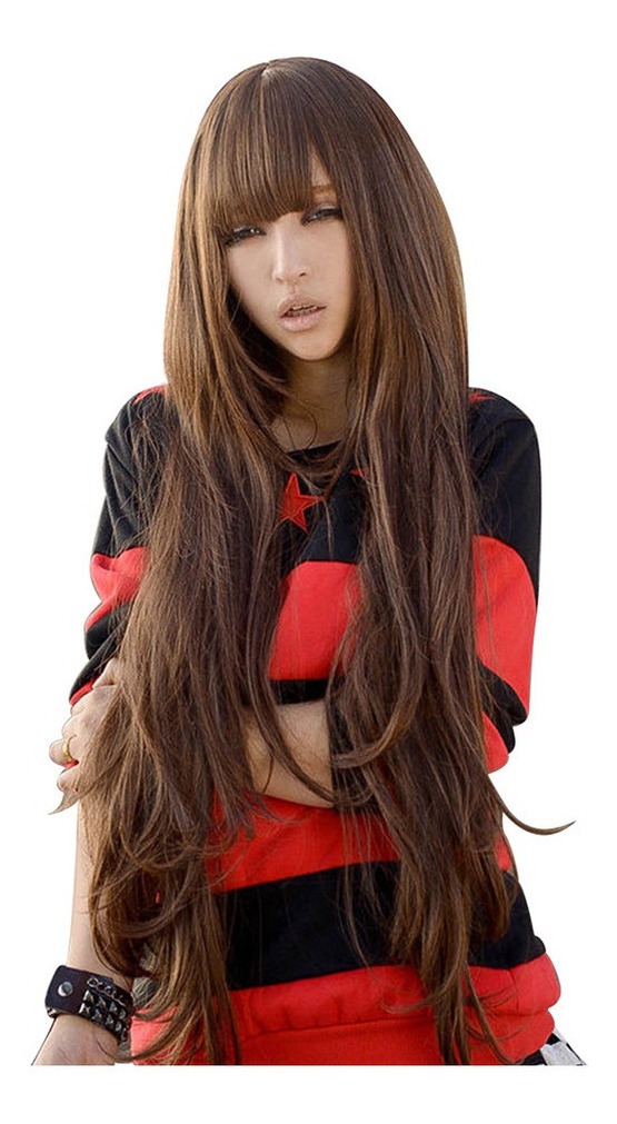 Orfi Mulheres 80cm Moda Peruca De Cabelo Encaracolado Longo - Imagem 5