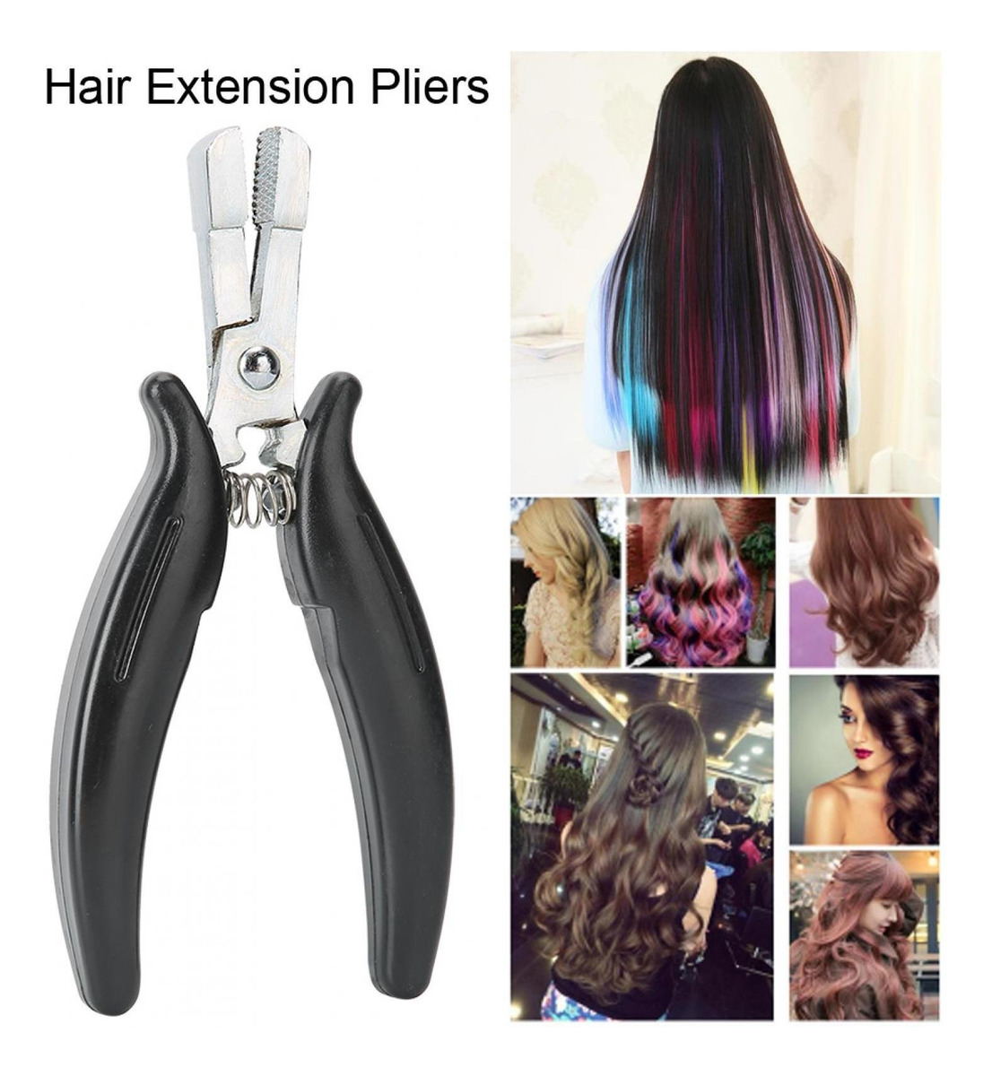 Alicates Para Micro Anéis Beads Preto Peruca Extensão Suprim - Imagem 8