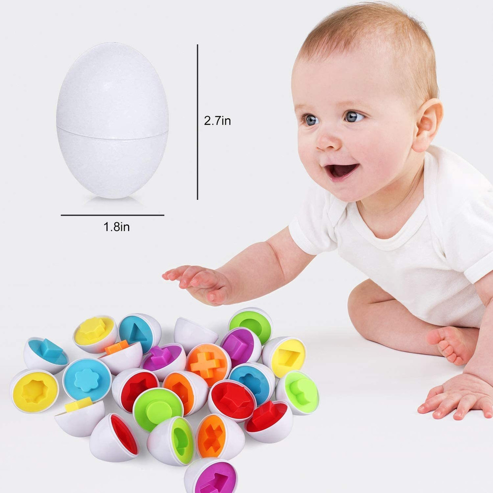 12 Ovos Montessori De Brinquedo Infantil Snap Cores E Formas - Imagem 5