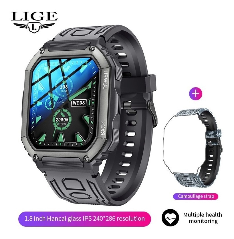 Relógio Esportivo Lige Bluetooth Call Masculino Militar Smar - Imagem 7