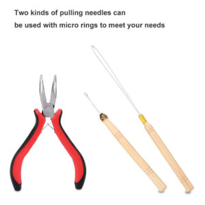Kit De Conectores De Peruca Alicate Hook Loop Needle Com 500