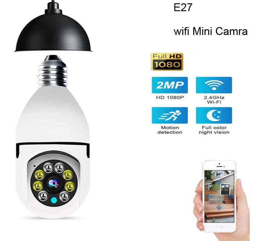 Câmera Wifi Robótica Foco Soquete E27 Lâmpada Luz Led