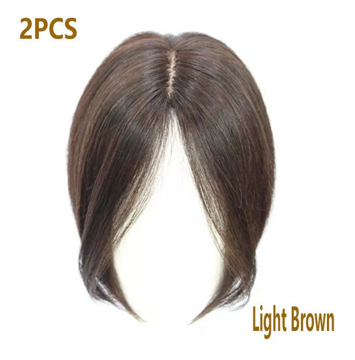 Peruca 2aplique Cabelo Humano Topper Frontal Cast Escuro Fra - Imagem 3