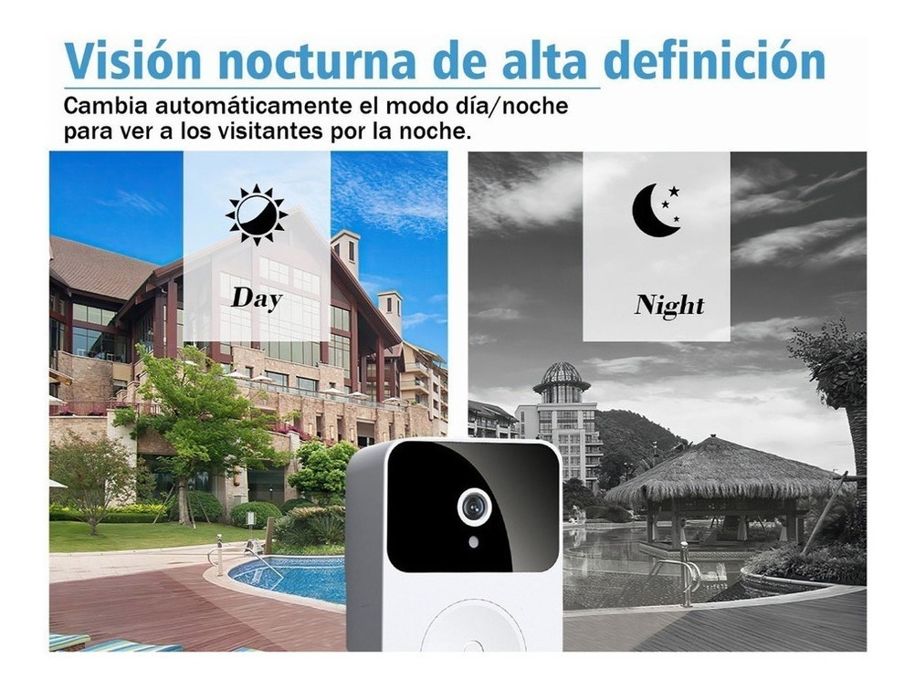 Câmera De Campainha Video Sem Fio Wifi, Visão Noturna De Cam - Imagem 4