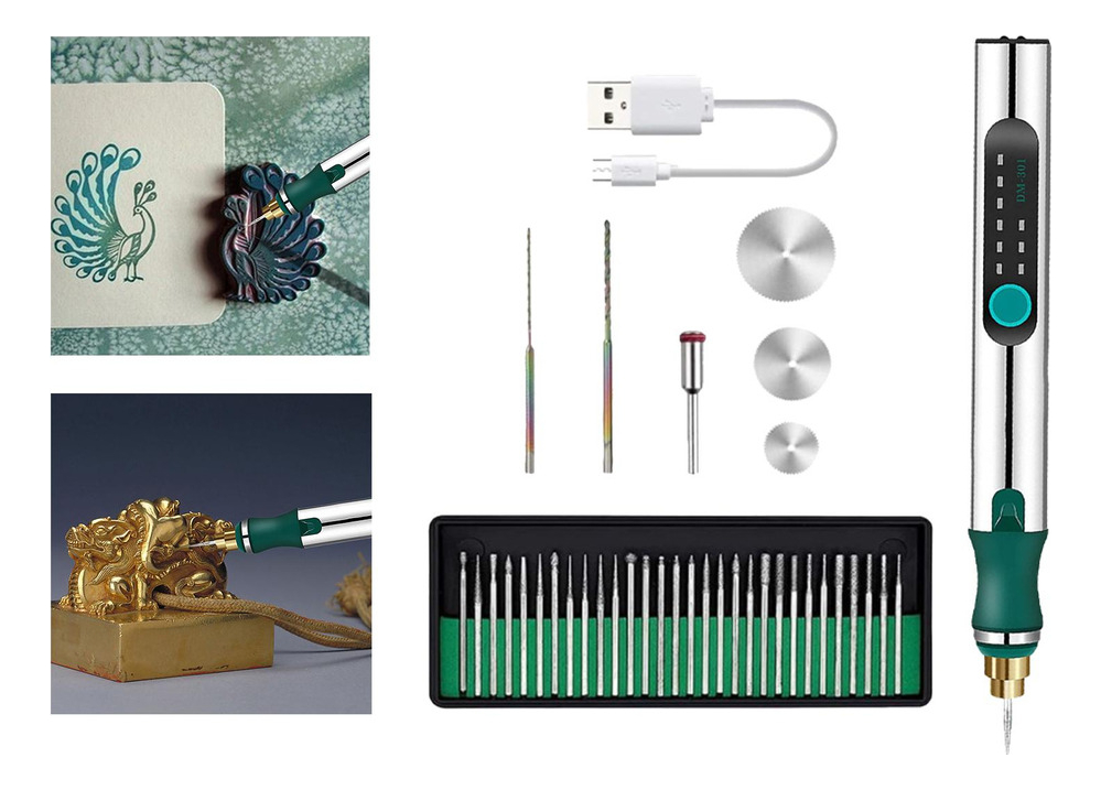Kit De Ferramentas De Gravação Metal Sem Fio Micro Caneta - Imagem 7