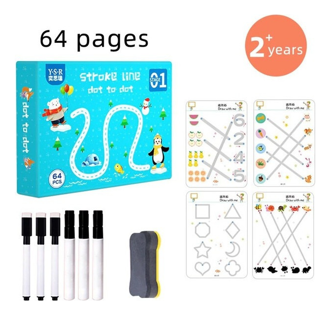 Conjunto De Cadernos Reutilizáveis Para Crianças Montessori