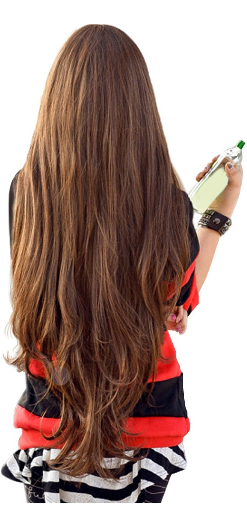 Orfi Mulheres 80cm Moda Peruca De Cabelo Encaracolado Longo - Imagem 6