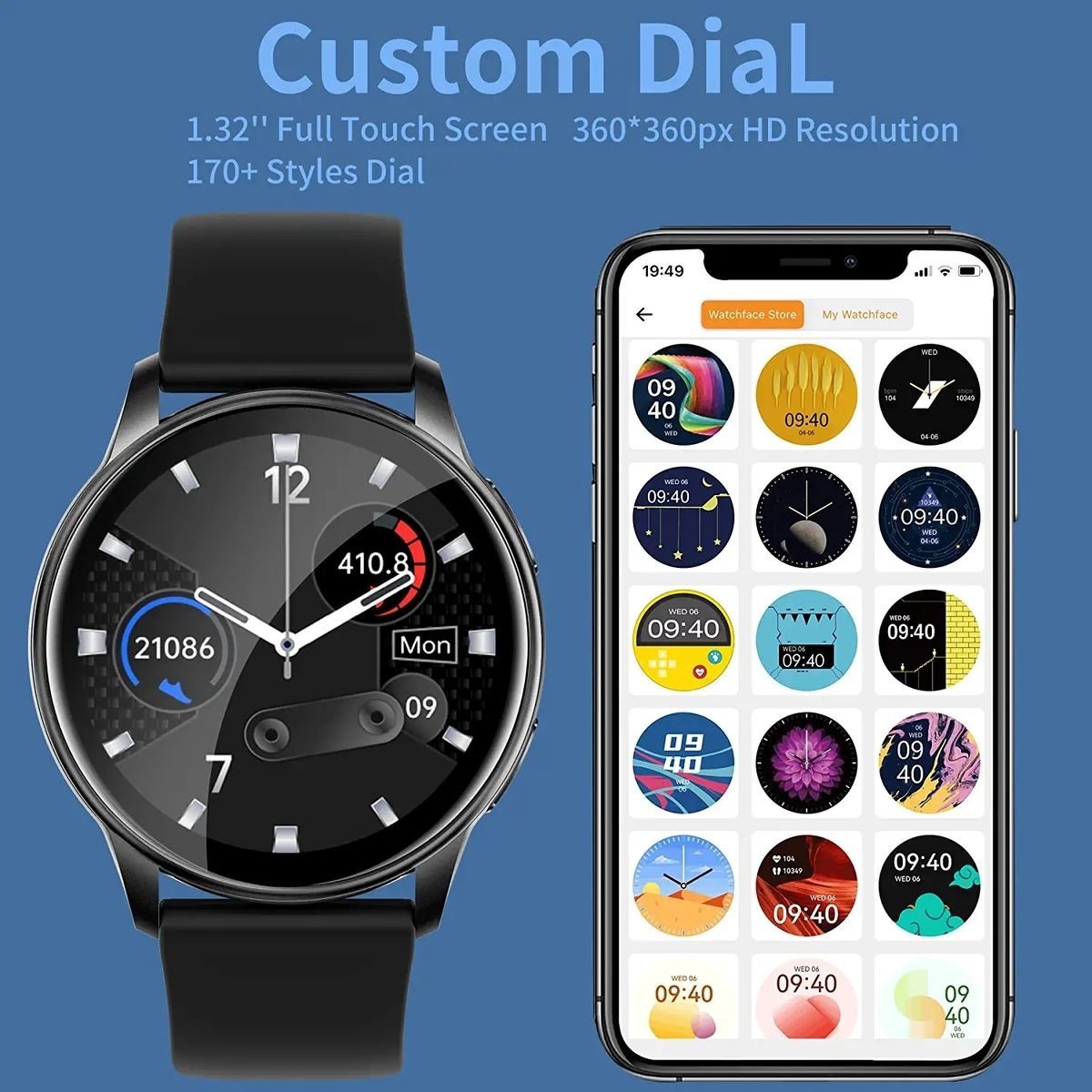 Smart Watch Atender/fazer Chamadas Para Mulheres Homens Rast - Imagem 2