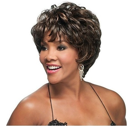 Peruca Marrom Clara De Cabelo Curto Feminino