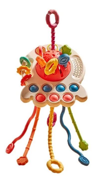 Brinquedo Sensorial De Bebê 4 Em 1 Com Cordão - Imagem 2