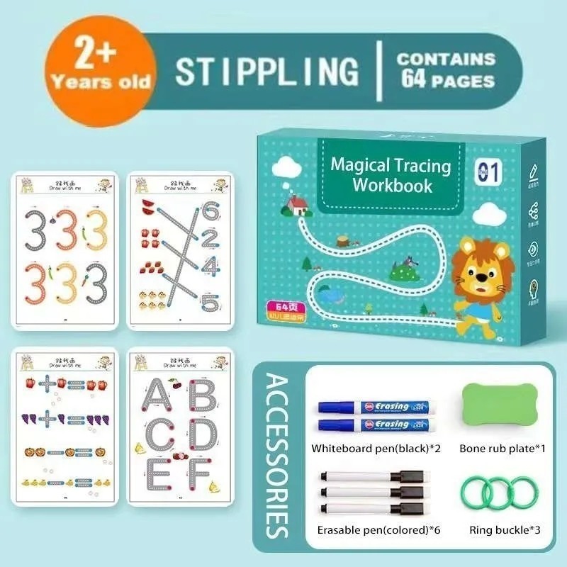 1pc Alfabetização Infantil Livro Cartilha De Contornos - Imagem 2