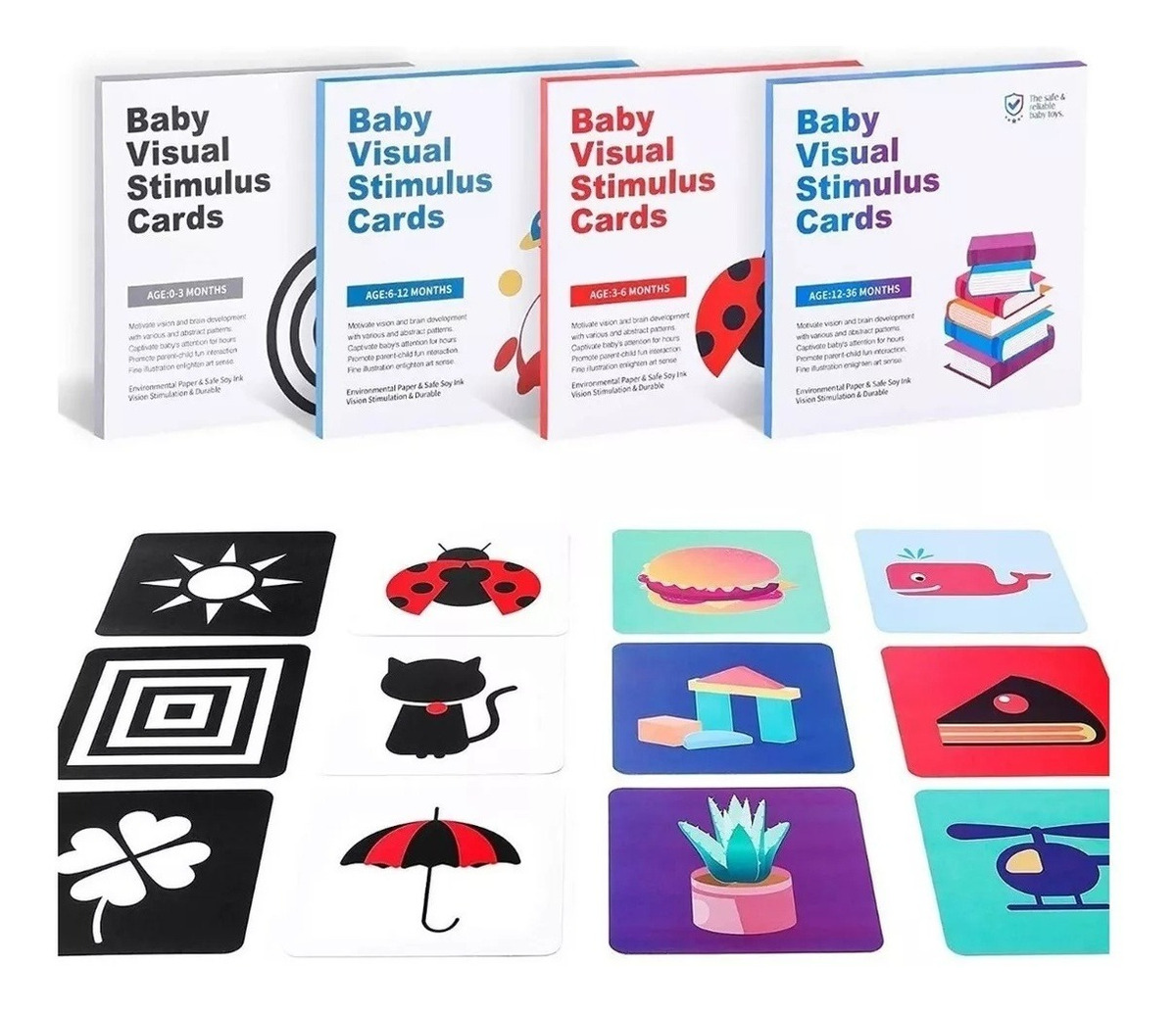 Cartas Brinquedo Montessori Alto Contraste P/ Bebê Estímulo