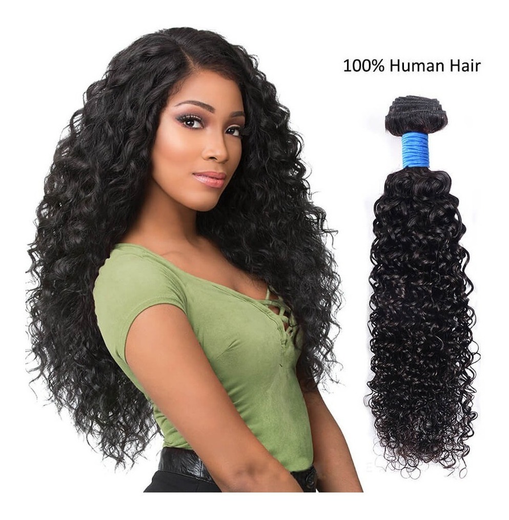 Peruca Cabelo Humano Virgem Longo Encaracolado 50cm 100g - Imagem 2