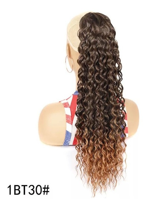 Lazhu Peruca De Cabelo Humano Natural Cacheado Rabo De - Imagem 6