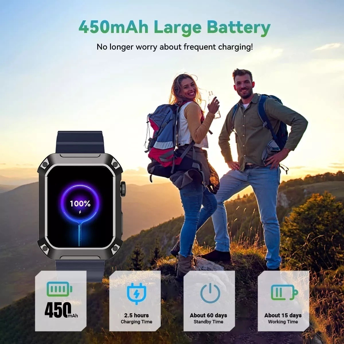 Smartwatch Militar Masculino (atender/ligar) - Imagem 15