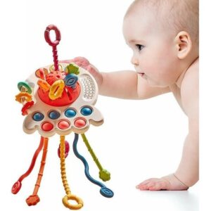 Brinquedo Sensorial Para Bebê Com Cordão De Mão Divertido 4