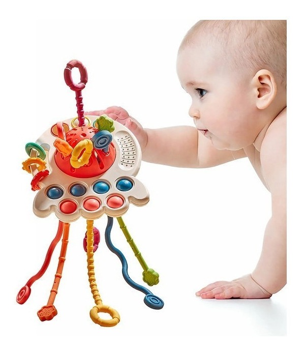 Brinquedo Sensorial Para Bebê Com Cordão De Mão Divertido 4
