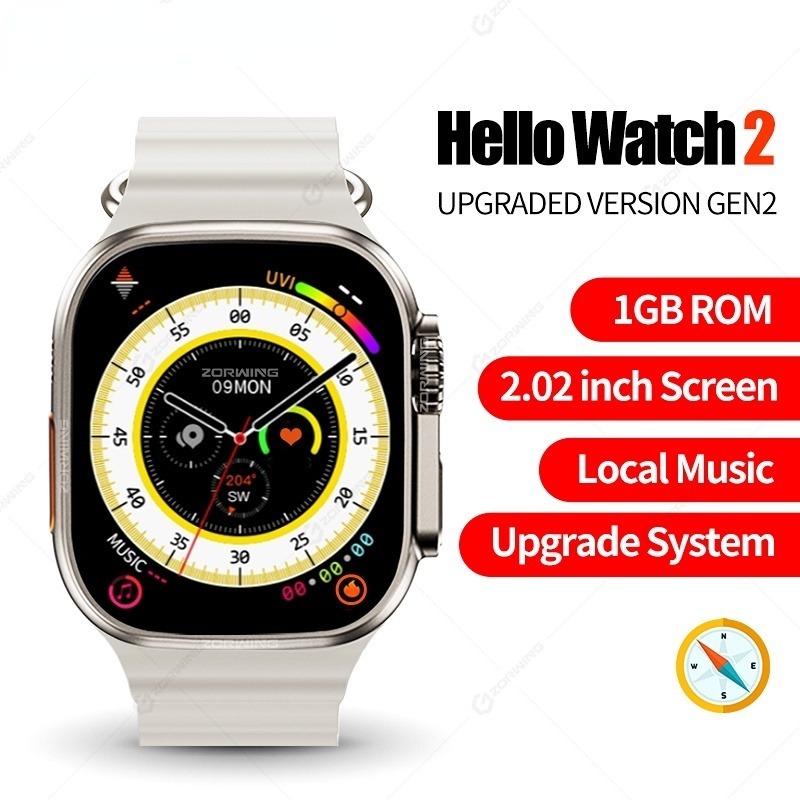 Relógio Inteligente Hello Watch 2 Ultra Série 8 Nfc Compass