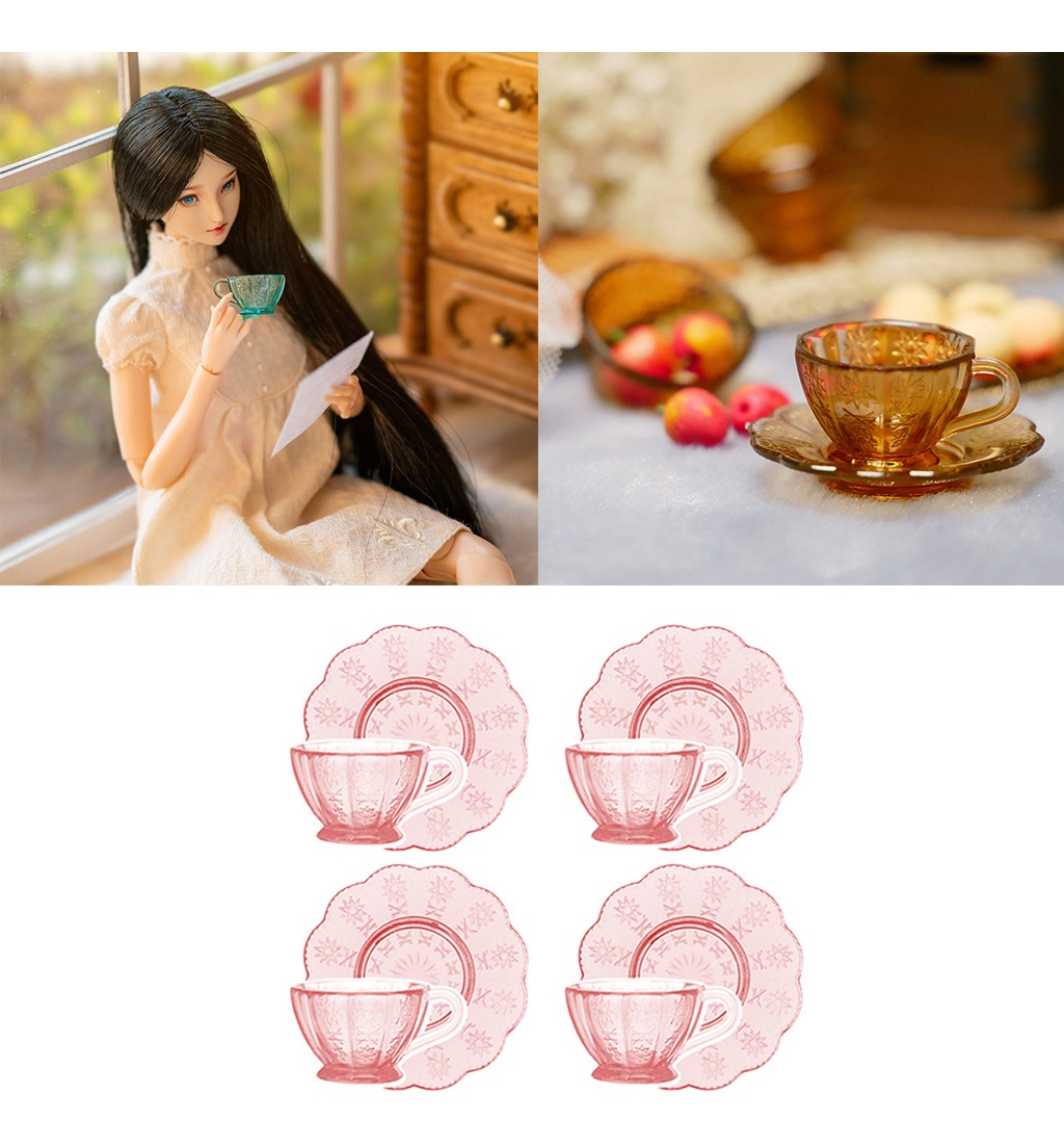 8 Unidades 1:12 Dollhouse Miniatures Tea Chá Set Copos De Ág - Imagem 23