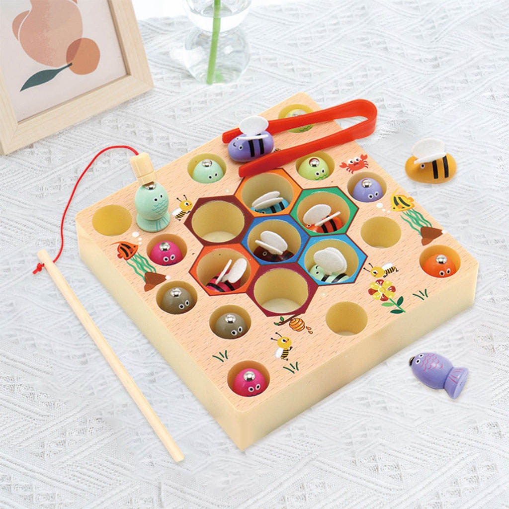 Montessori De Madeira Braçadeira De Pesca Jogar Jogamento - Imagem 5