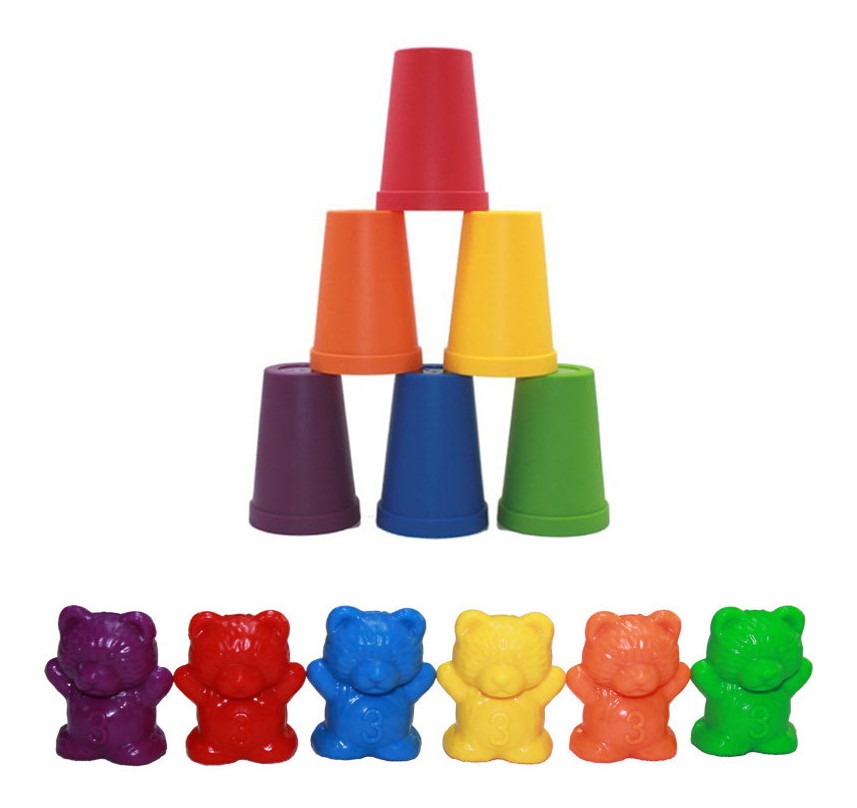 Jogo De Correspondência Montessori Com Copos Empilhados - Imagem 3
