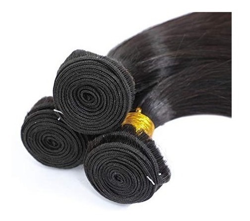 Aplique Cabelo Liso Com Humano Natural Brasileiro 50cm 3pcs - Imagem 5