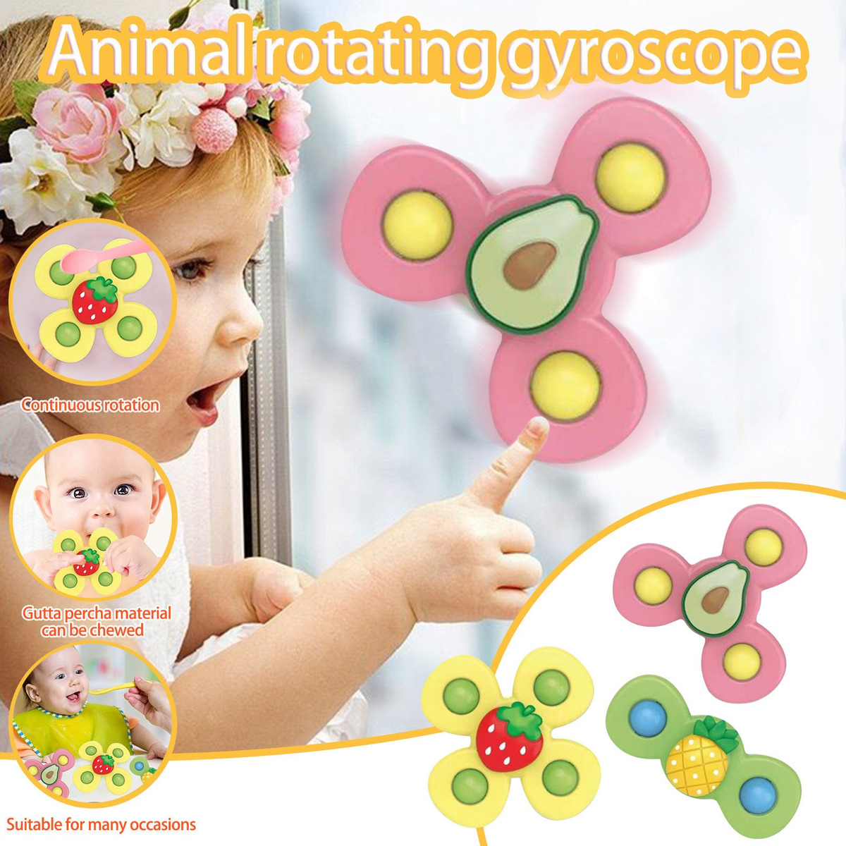 Ventosa Infantil Girando Silicone Baby Infant Jantar - Imagem 2