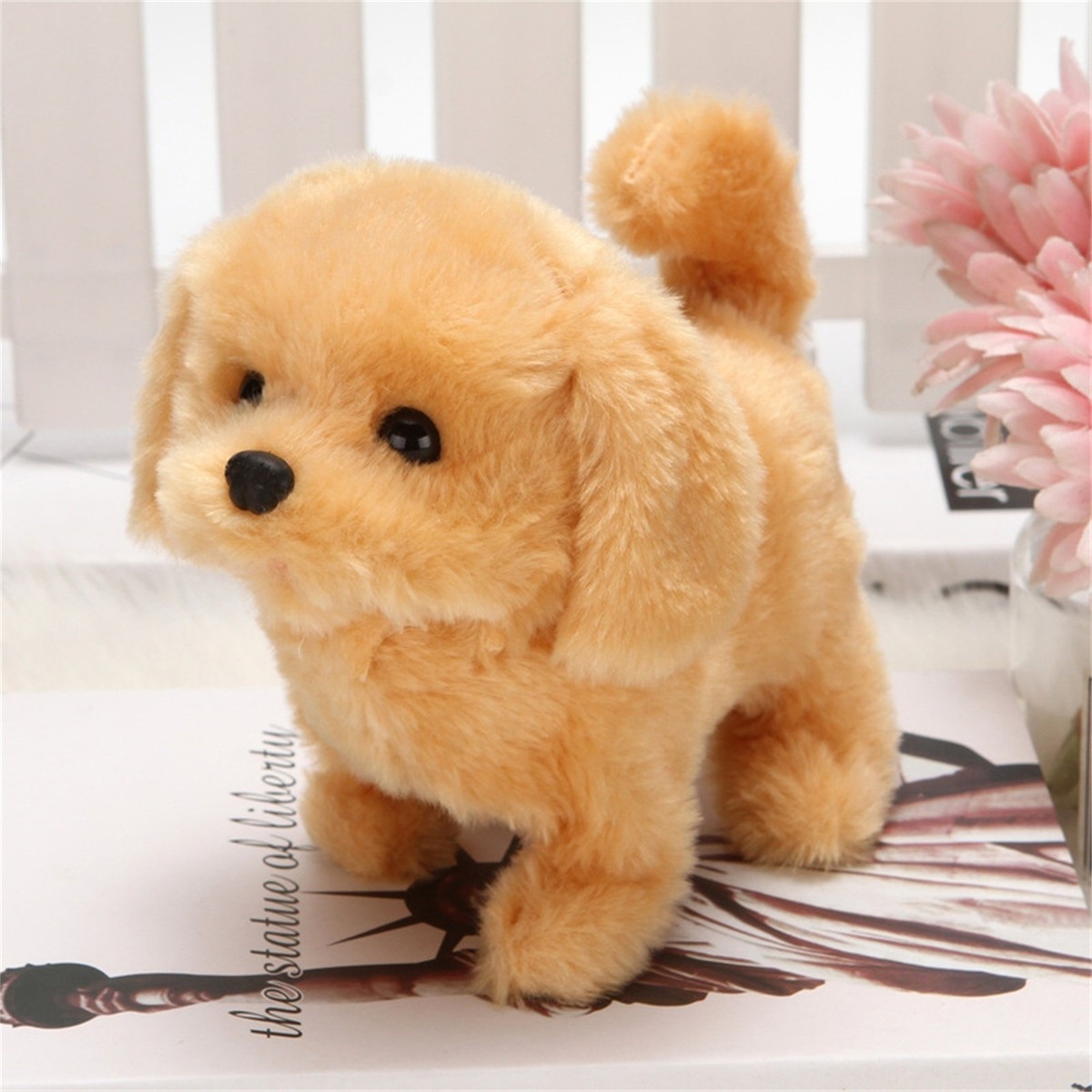 Filhote De Cachorro Realista Cão De Brinquedo Elétrico De Pe - Imagem 3