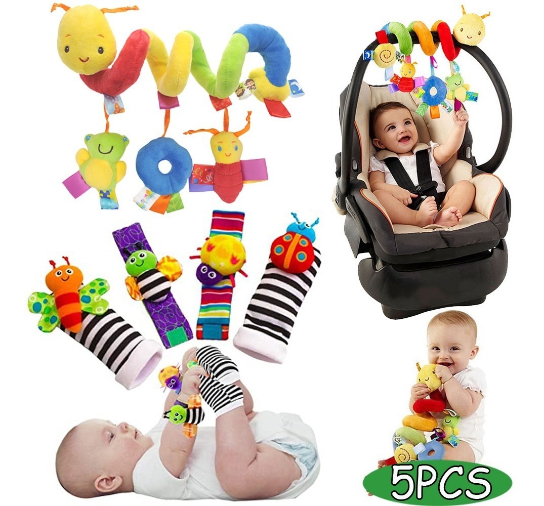 Carrinho De Bebê Espiral Móvel Menina+meias E Chocalhos De P