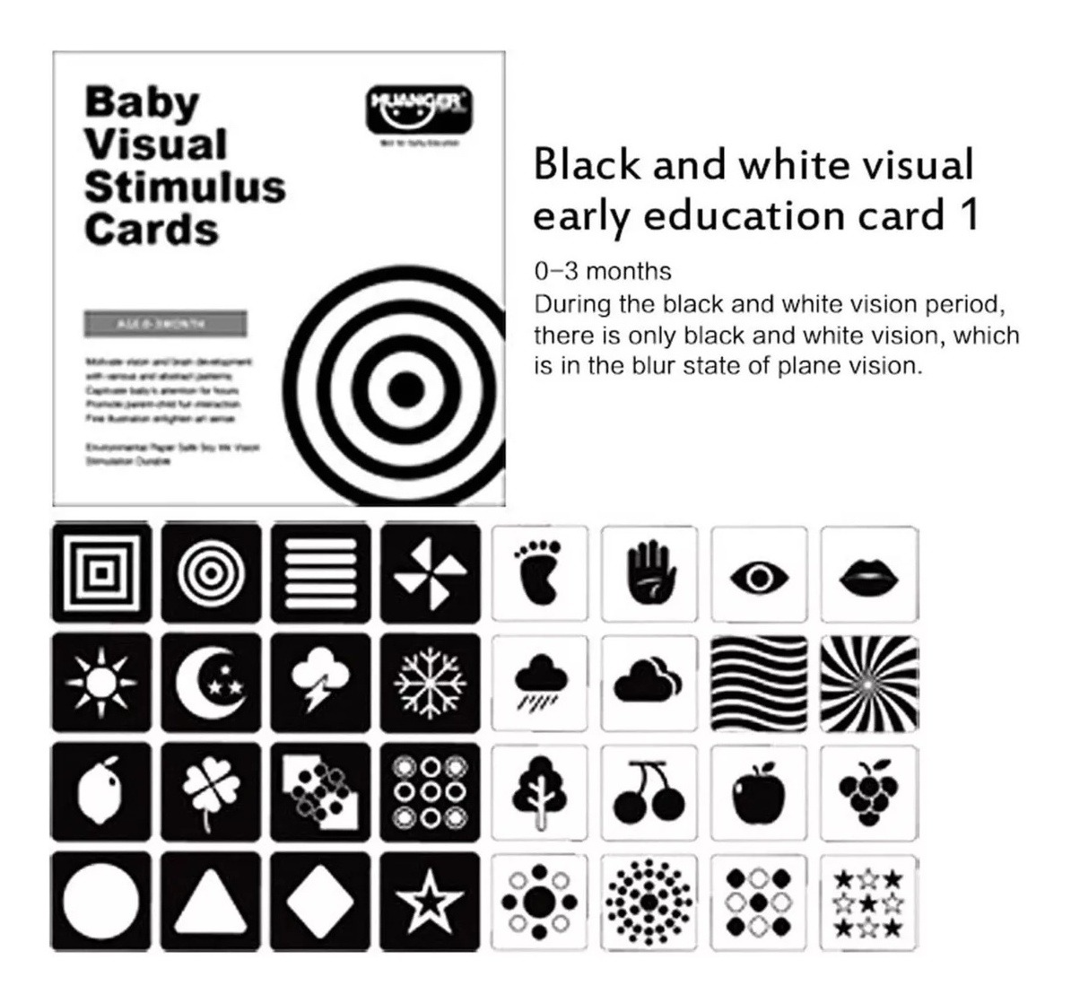 Cartas Brinquedo Montessori Alto Contraste P/ Bebê Estímulo - Imagem 4