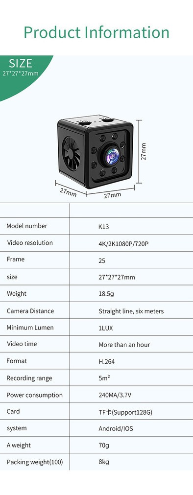 2pcs Câmera Vigilância Hd 4k Smart Wifi Mini Edição Noturna - Imagem 10