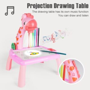 Mesa De Desenho Infantil Projetor Criativo Led Giraffe