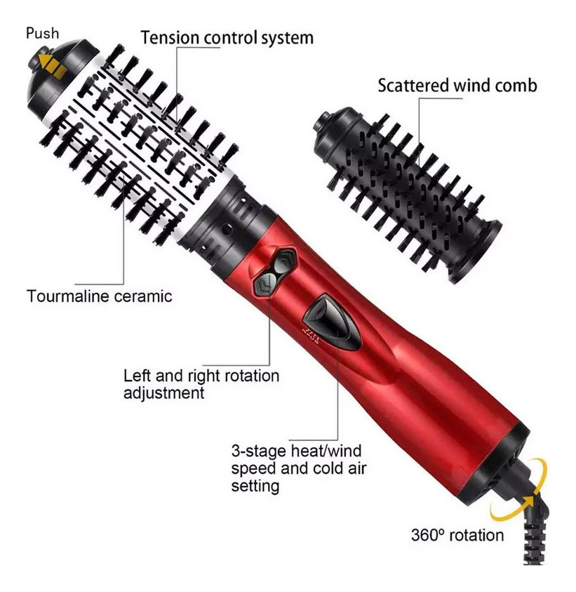 Escova Rotativa Bivolt Escova Secadora Alisadora Chapinha - Imagem 9