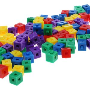 100x 1 Cm Blocos Kit De Construção Empilhamento Cubo Puzzl