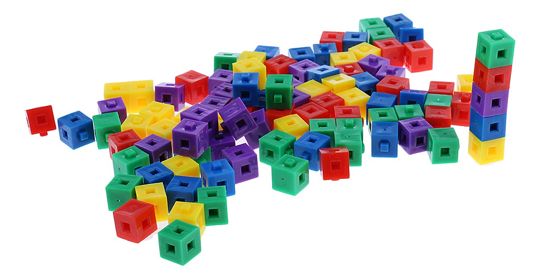 100x 1 Cm Blocos Kit De Construção Empilhamento Cubo Puzzl