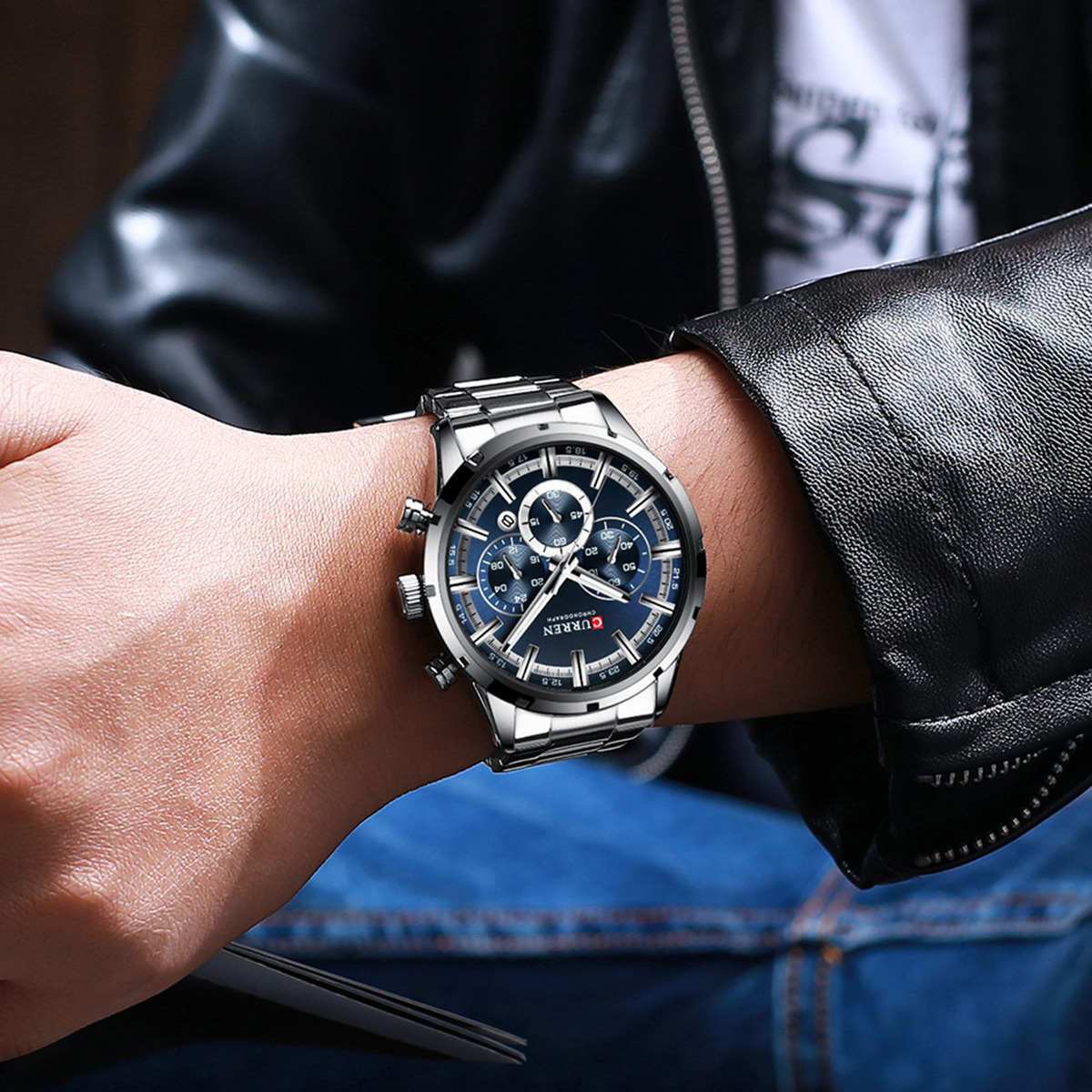 Curren 8355 Luxo Clássico Negócios Quartzo Homens Relógio 3a - Imagem 5