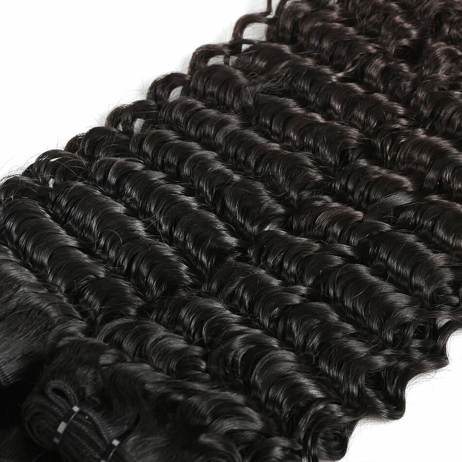 Pacote Virgem Peruca Do Cabelo Humano Cachos De 50cm Preto - Imagem 5