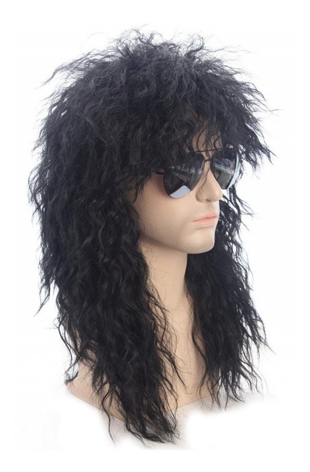 Peruca Masculina Fantasia Tainha Dos Anos 80 Para Festa 2pcs - Imagem 8