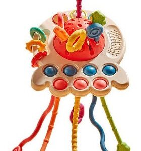 Brinquedo Sensorial De Bebê 4 Em 1 Com Cordão Montessori