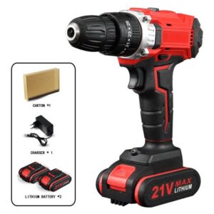 Parafusadeira Furadeira 21v Profissional 2 Baterias Sem Fio