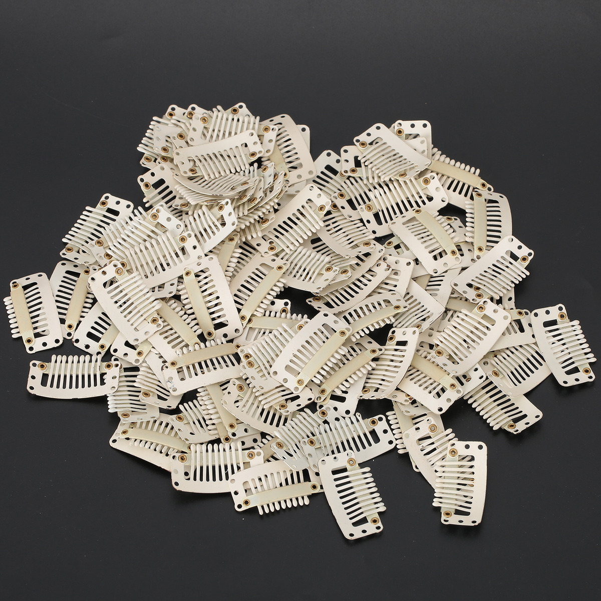 100 Pçs 1.3in Peruca Clipes Pente Hairpin Manganês Aço Diy - Imagem 6