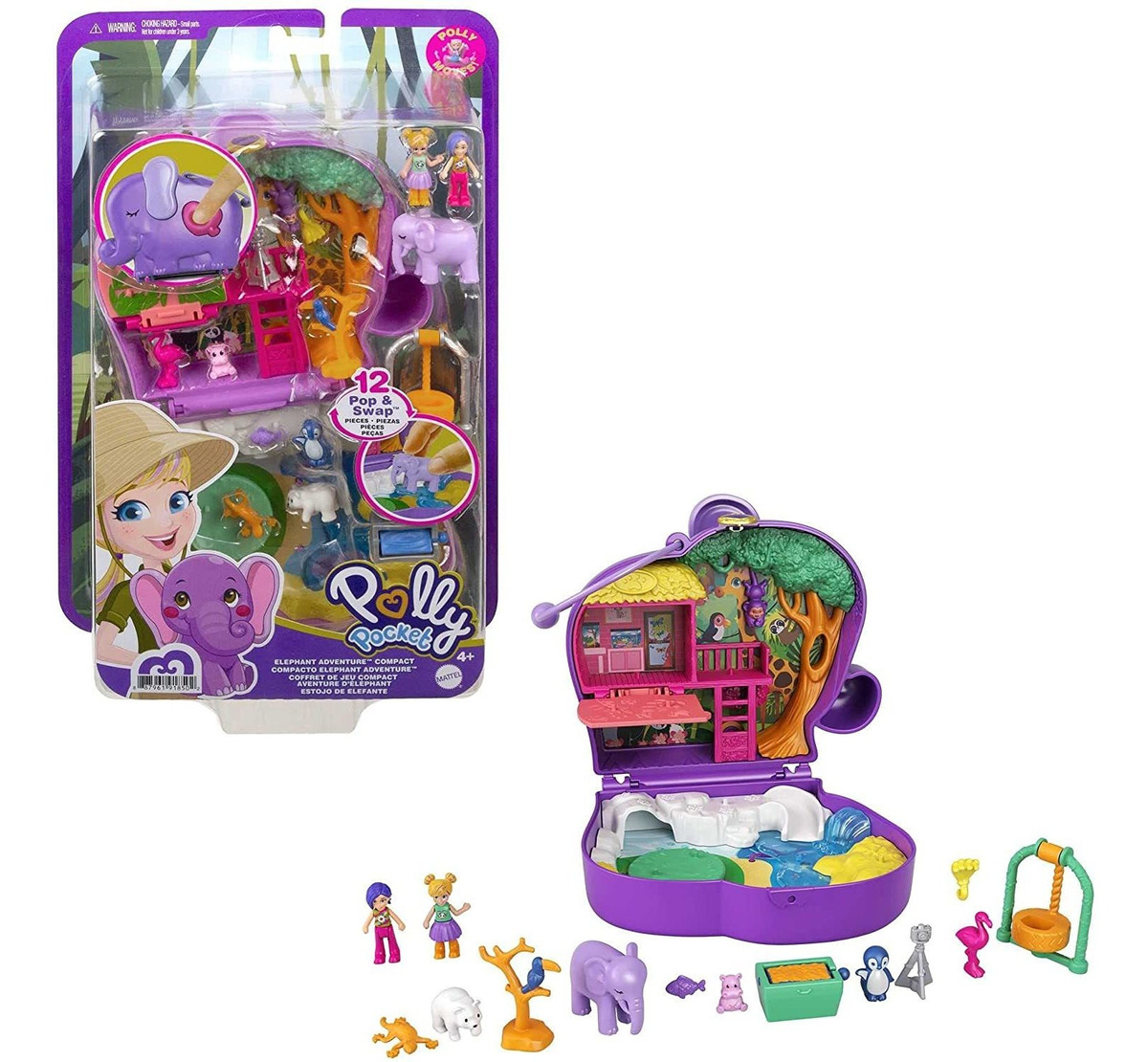 Tema De Animal Compacto Polly Pocket Elephant Adventure Com
