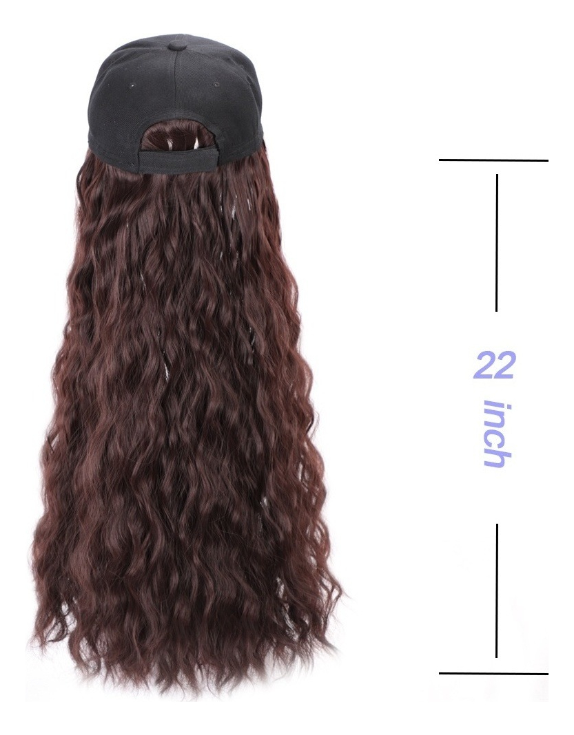 Perucas Chapéu De Beisebol Com Extensões De Cabelo Cap Per - Imagem 5
