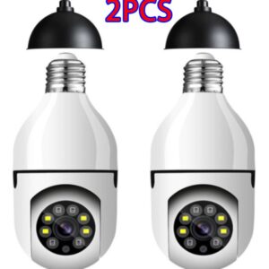 2pcs Sem Fio Ip Câmera Lâmpada Wifi Full Hd Visão Noturna